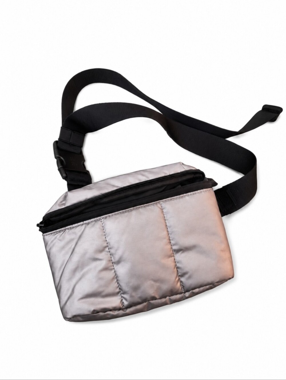 Calpak Luka mini belt bag -  Silver Puffer Crossbody Travel Bag Fannypack